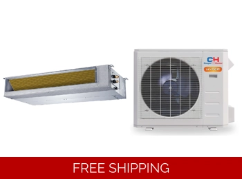 C&H 24K-Btu HS-Slim Ducted 19 SEER2 Mini Split H-Heat Pump (-22°F) E-Star: 12 EER/11.7 HSPF (R454B)